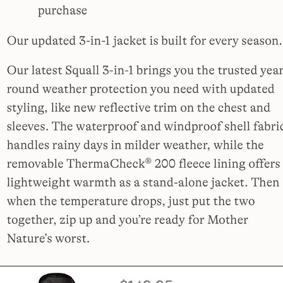 Men’s Lands End 3 in 1 Jacket. Black/Gray. Sz L - Picture 6 of 7